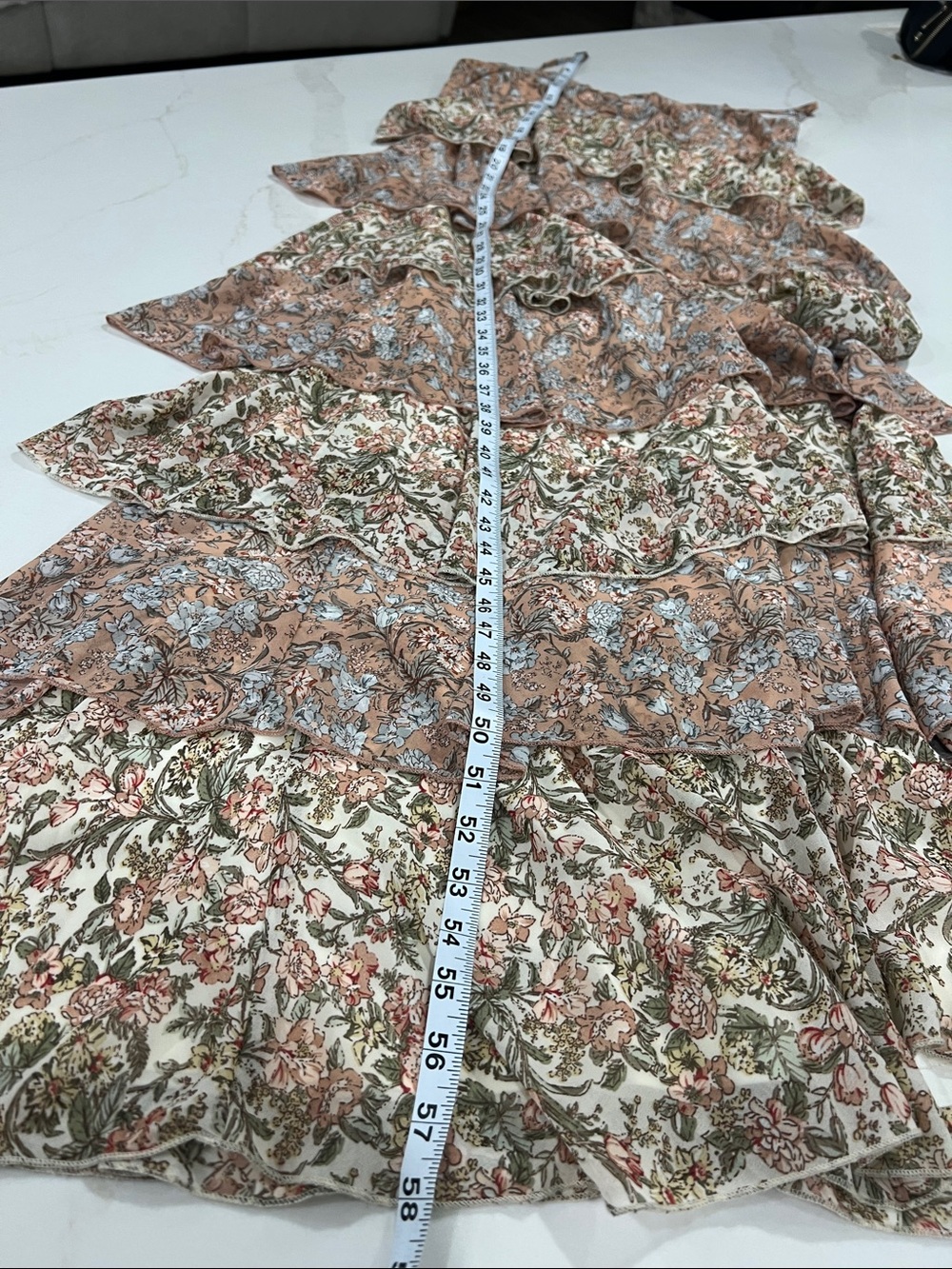 Baltic Born Pink and Cream Floral Tiered Maxi Dress size XLarge New W Tags - Picture 14 of 16